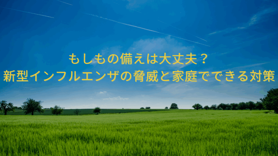 もしもの備えは大丈夫？新型インフルエンザの脅威と家庭でできる対策